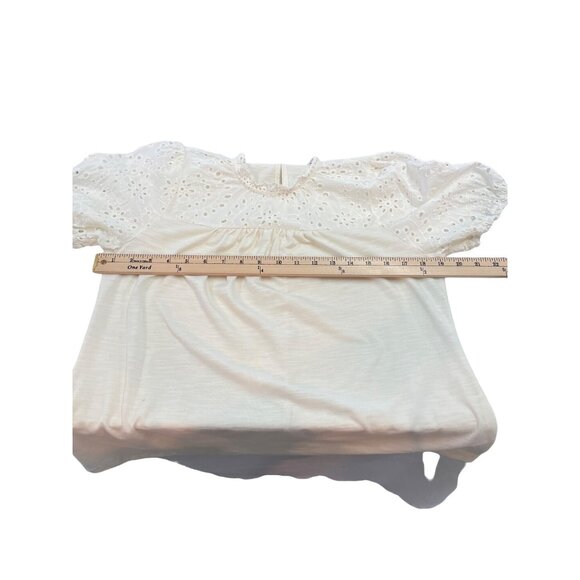 Cure Eyelet Lace Blouse Shirt Cream Womens Size M Romantic - Picture 10 of 11